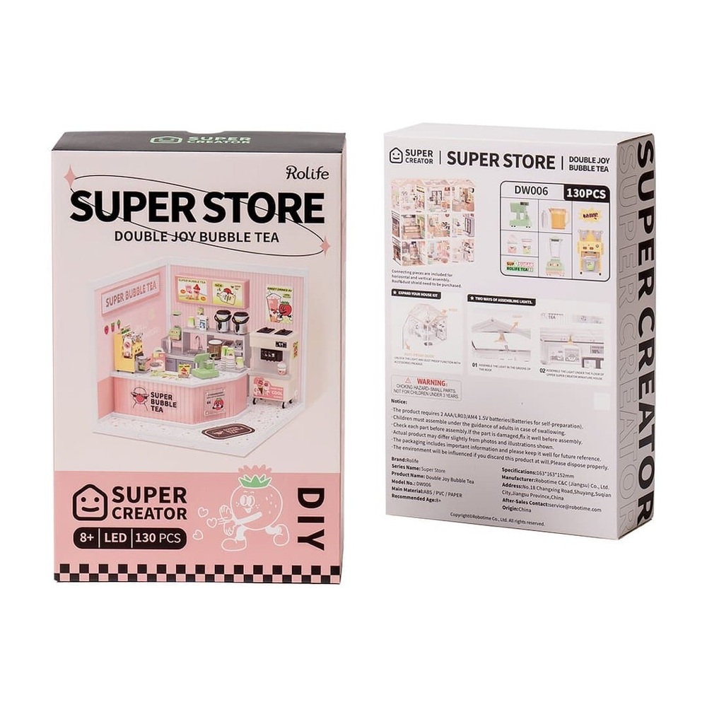 Rolife Super Creator Double Joy Bubble Tea DIY Miniature Kit (Read Description)